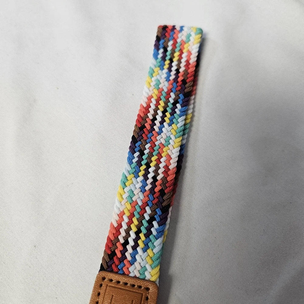 Multicolor Woven‎ Keychain with Leather Accent Wristlet